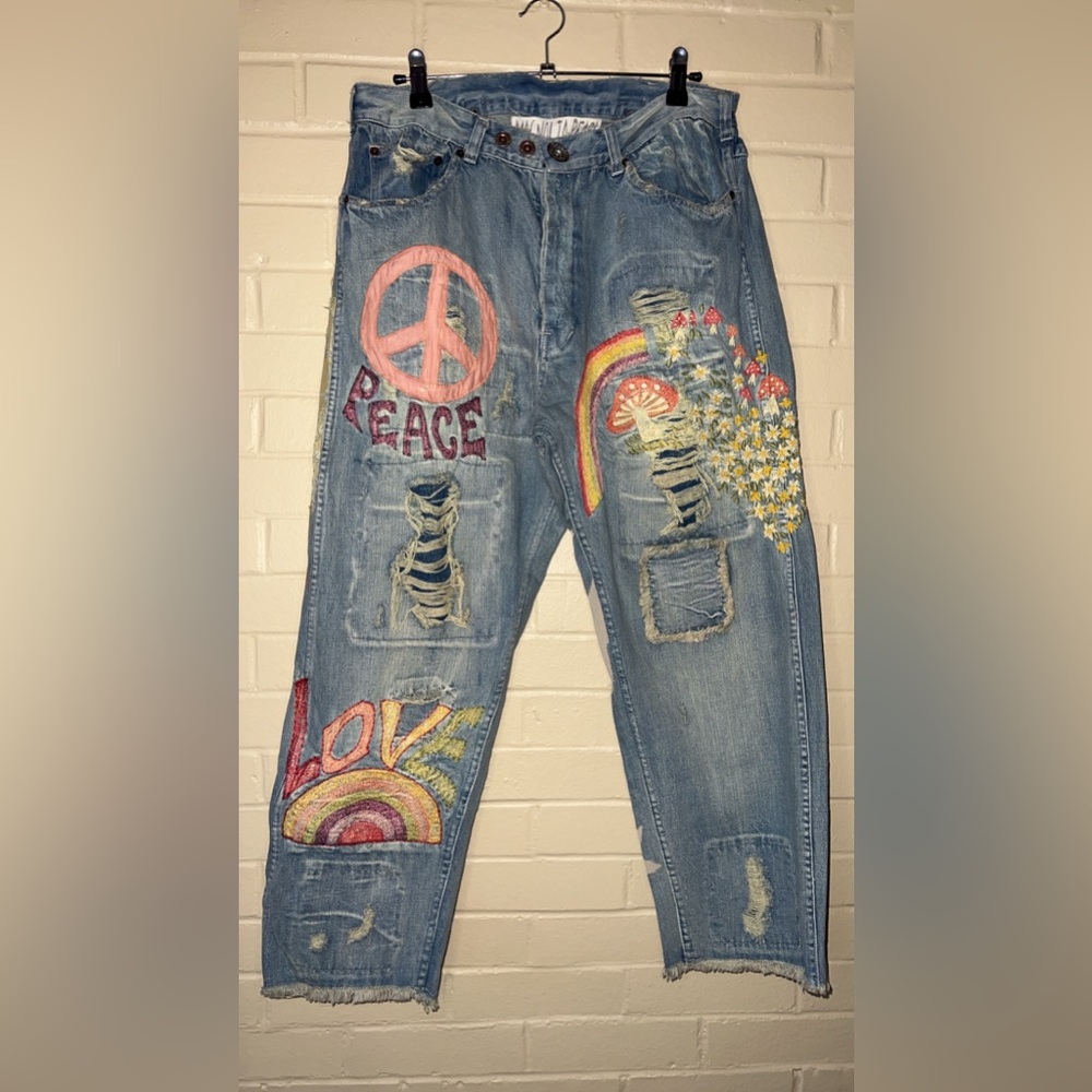 Magnolia Pearl Woodstock LOVE Jeans One Size